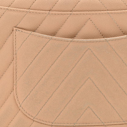 Chanel Caviar Chevron Quilted Small Coco Handle Flap Beige 11 of 14