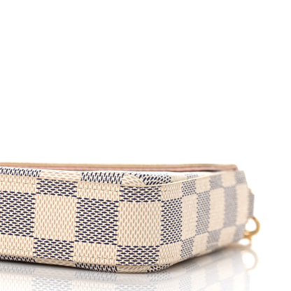 Louis Vuitton Damier Azur Pochette Felicie Chain Wallet Rose Ballerine 9 of 10