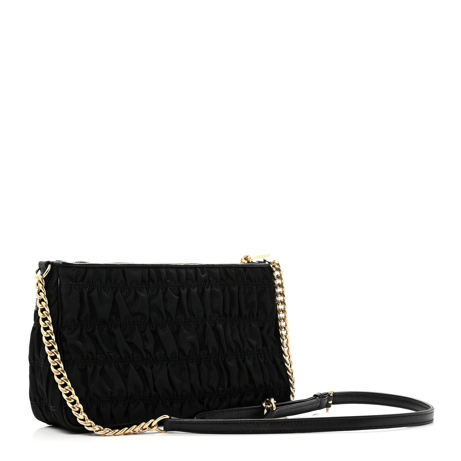 Prada Tessuto Nylon Gaufre Shoulder Bag Black 1855511 – FASHIONPHILE