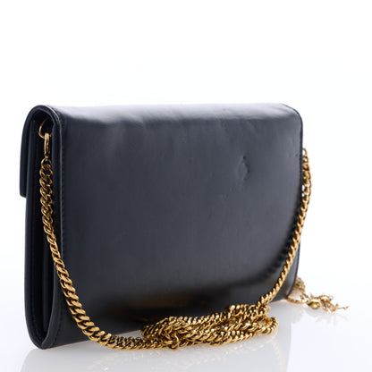 Alexander McQueen Smooth Calfskin Spider Skull Envelope Clutch Wallet Black 3 of 8