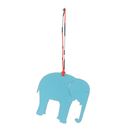Hermes Epsom Togo Petit H Elephant Bag Charm Bleu Atoll Rouge Garance 1 of 3