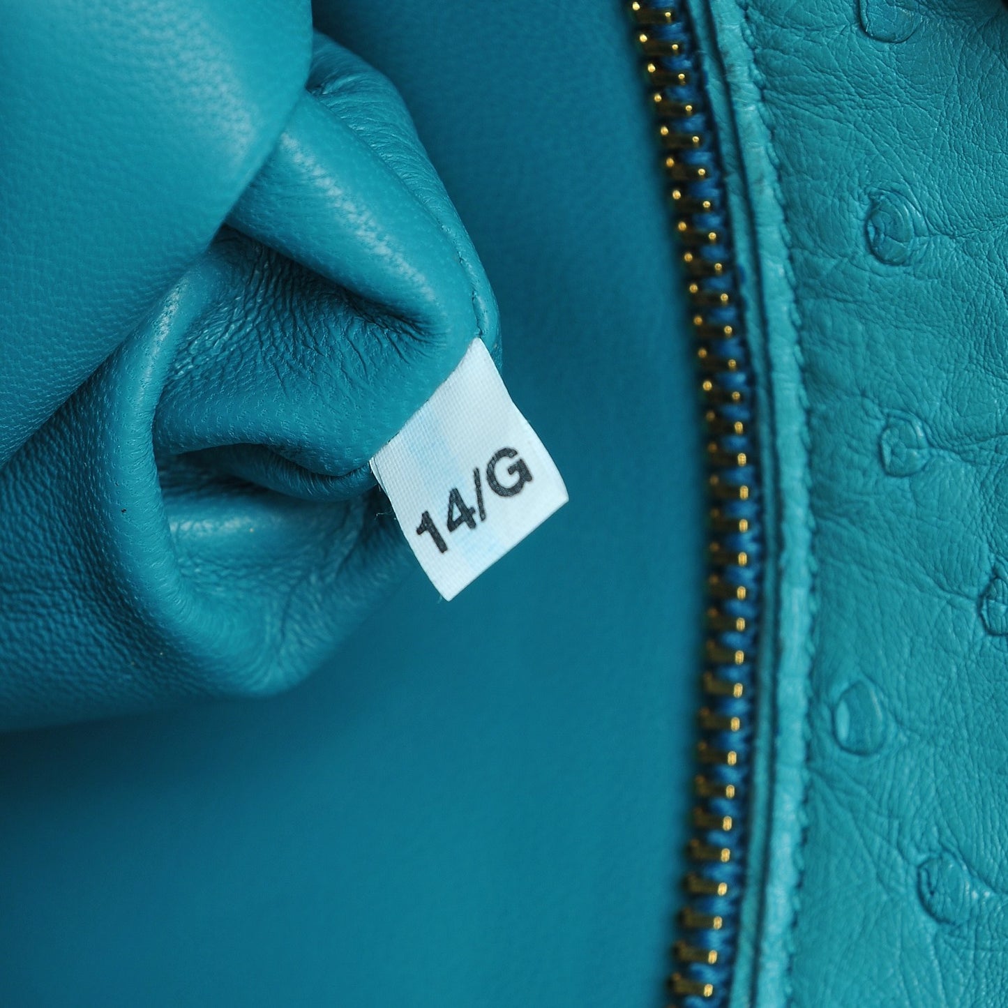 Ostrich Medium Galleria Double Zip Tote Turchese