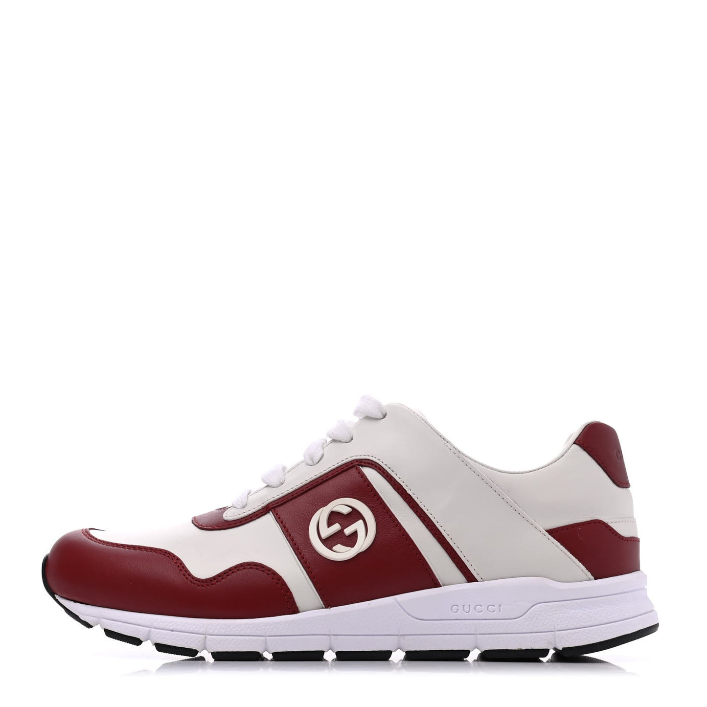 Calfskin Womens Interlocking G Sneakers 40 White Rosso