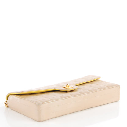 Chanel Lambskin Quilted East West Chocolate Bar Flap Light Gold 4 of 8