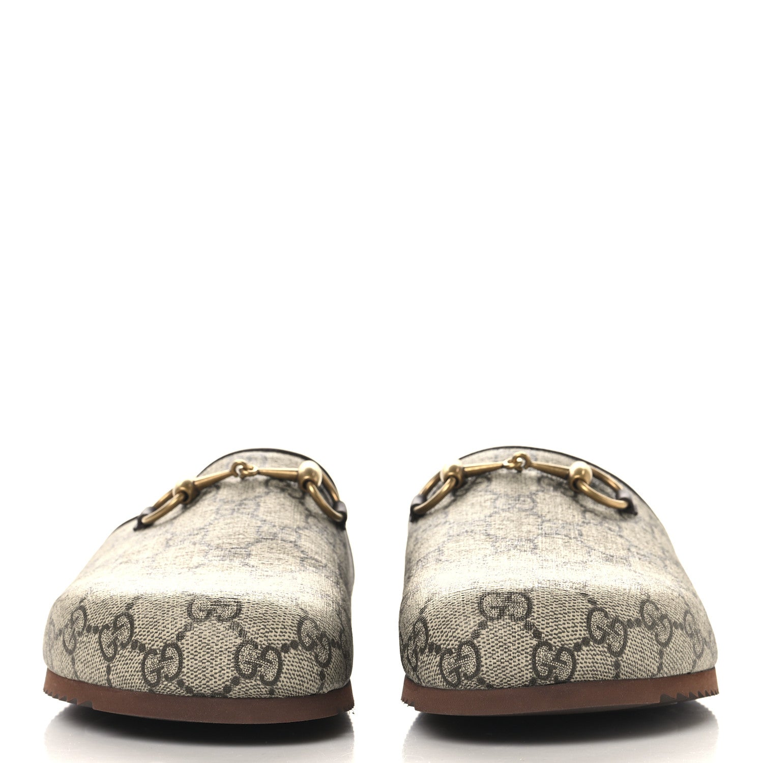 Gucci GG Supreme Monogram Miro Soft Calfskin Womens Horsebit Slippers 39.5 Beige Ebony New Acero 3 of 10