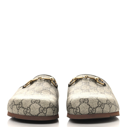 Gucci GG Supreme Monogram Miro Soft Calfskin Womens Horsebit Slippers 39.5 Beige Ebony New Acero 3 of 10