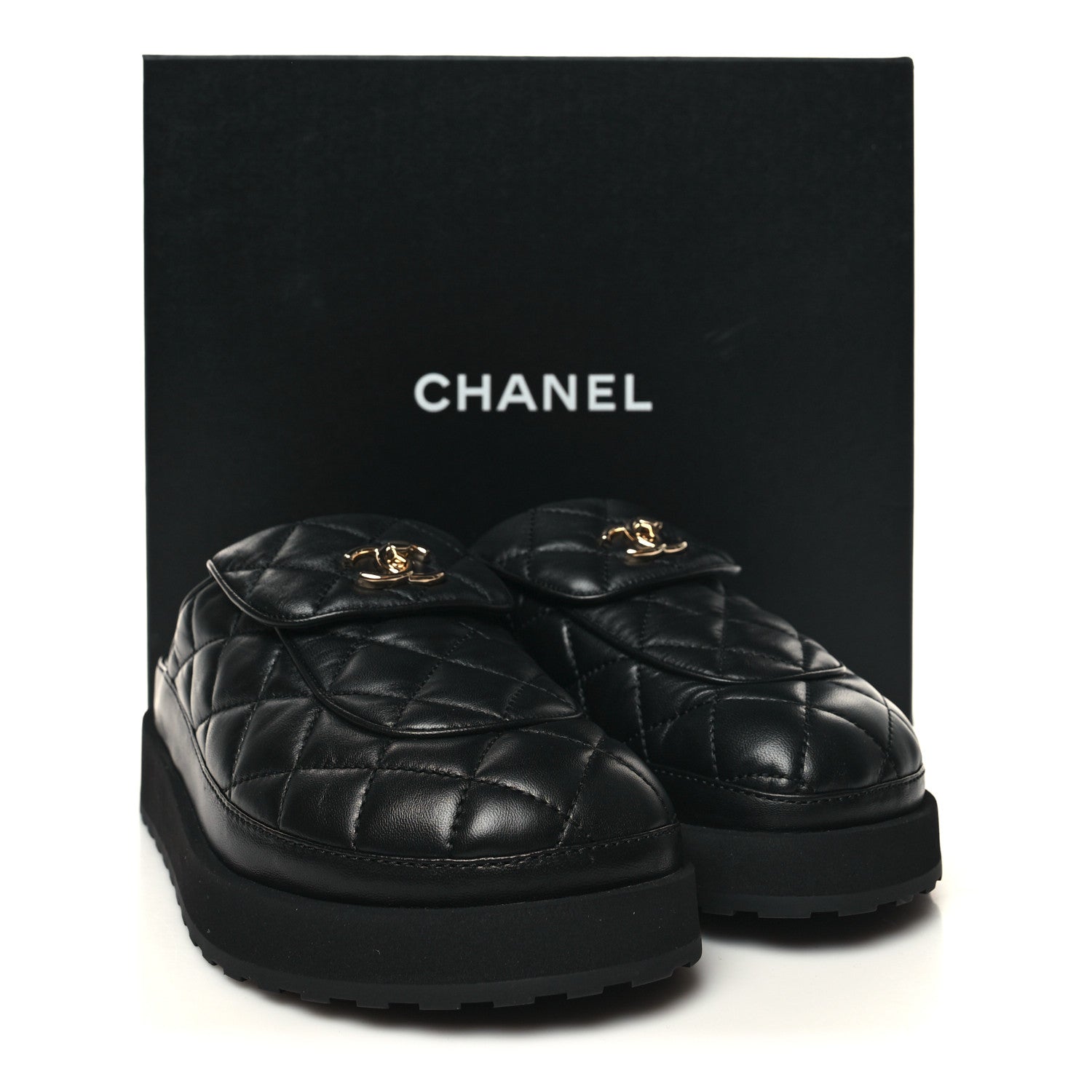 Chanel Lambskin Quilted CC Turnlock Mules 39.5 Black 8 of 8