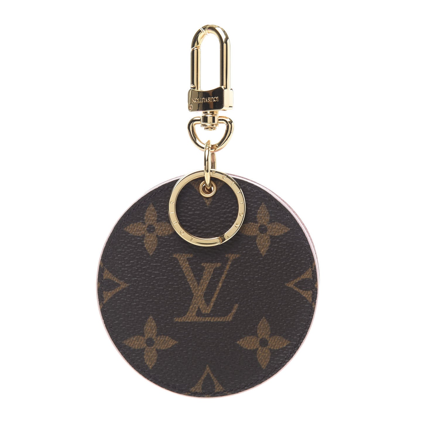 Monogram LV Mirror Bag Charm Key Holder Rose Ballerine