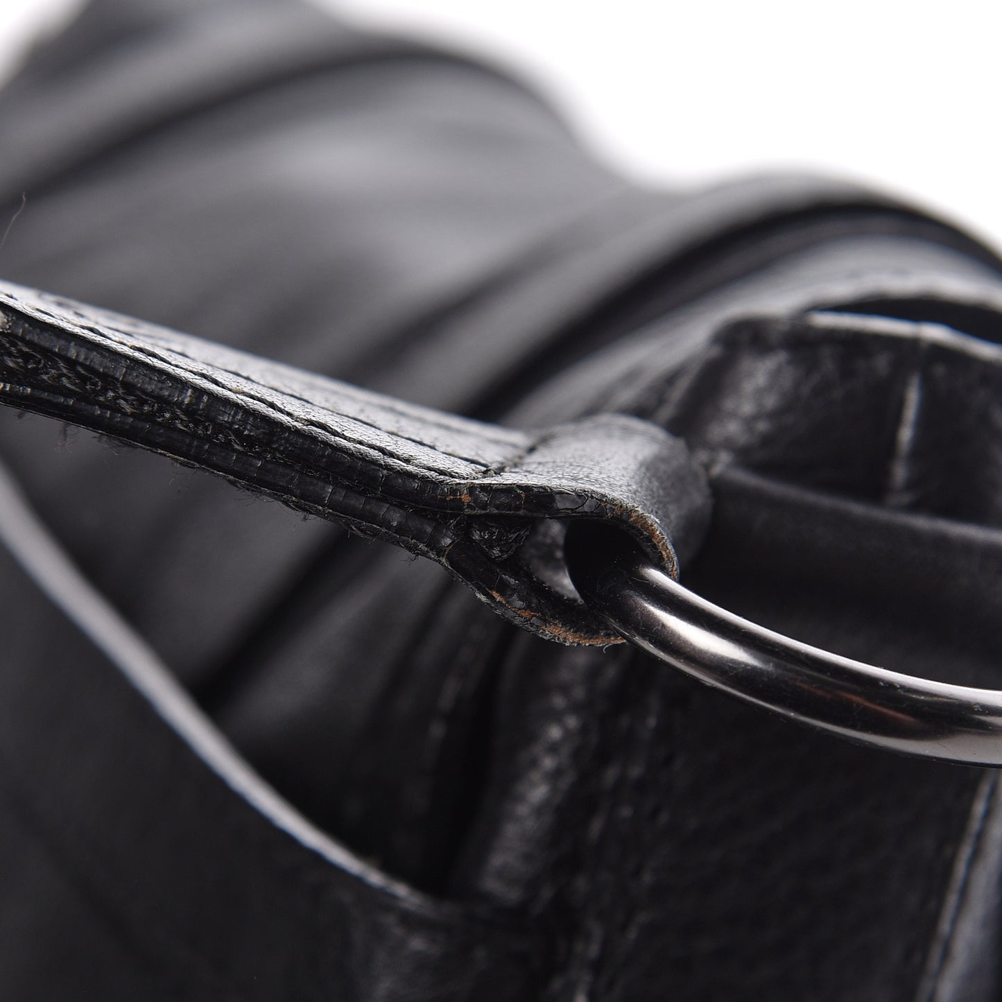 Grainy Calfskin Messenger Bag Black