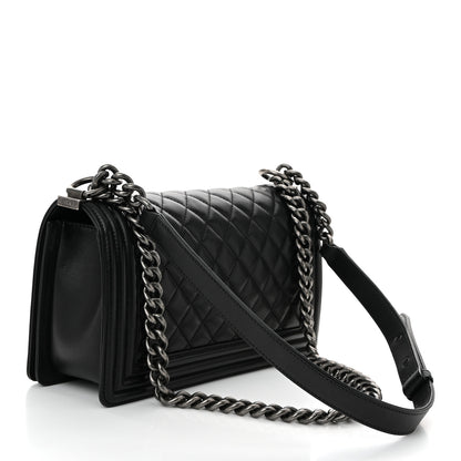 Chanel Lambskin Quilted Medium Boy Flap Black 3 of 10