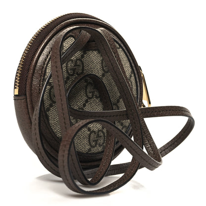 Gucci GG Supreme Monogram Web Mini Ophidia Round Bag Beige New Acero 3 of 10