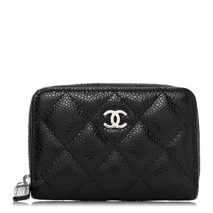 Chanel Caviar Quilted Zip Coin Purse Black 1 of 9