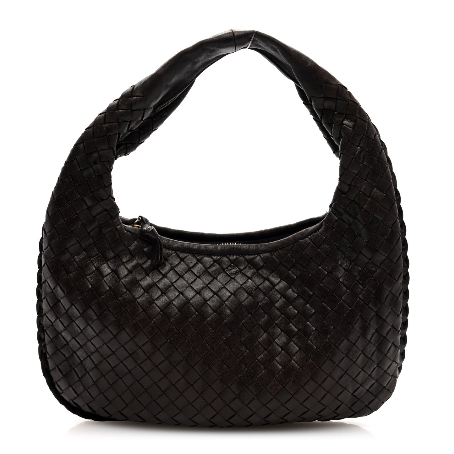 Nappa Intrecciato Mini Veneta Hobo Ebano