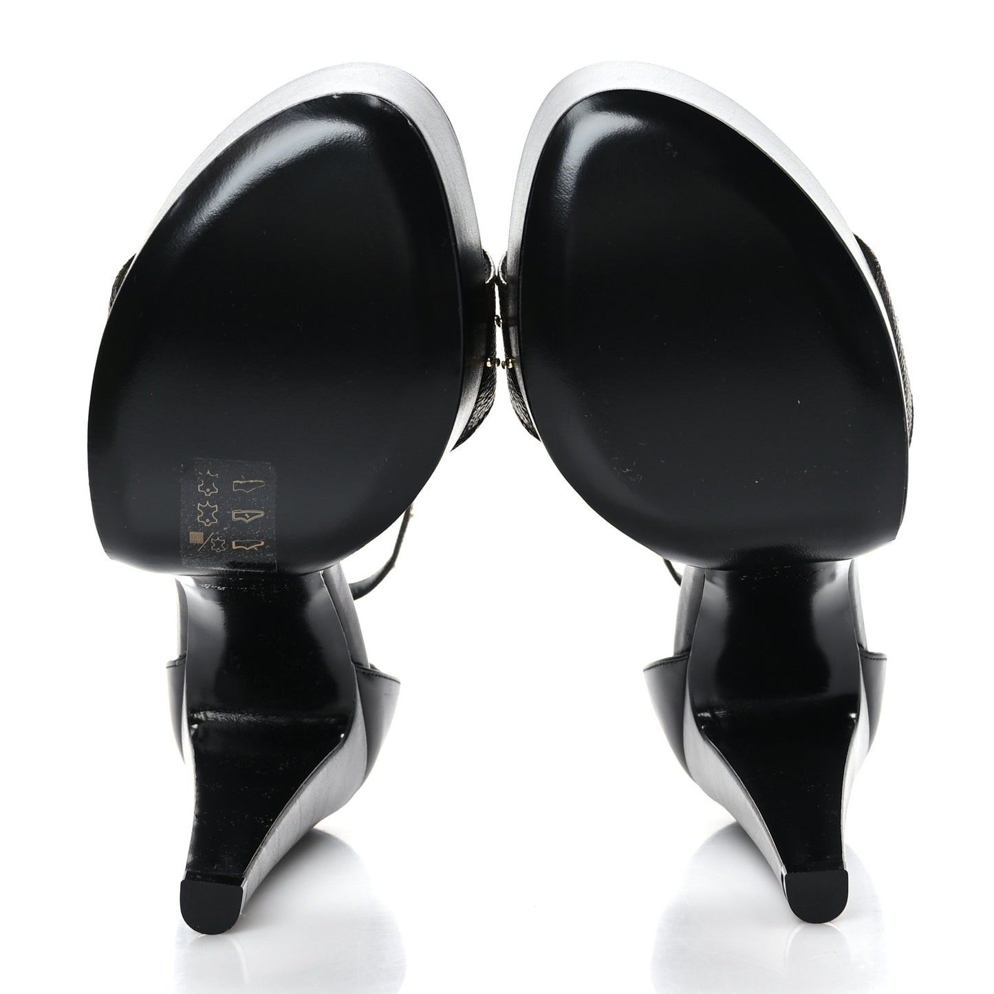 Patent Monogram Afterglow Platform Sandals 41 Black