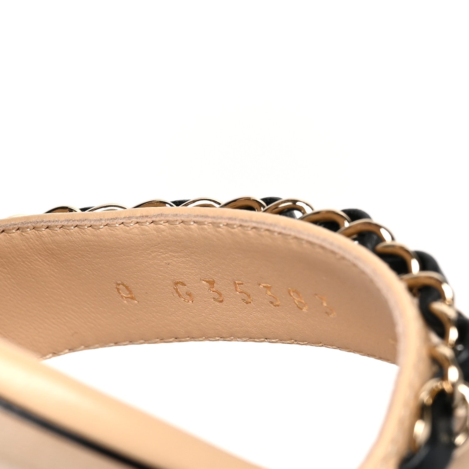 Chanel Lambskin Chain Sandals 37 Beige 8 of 8