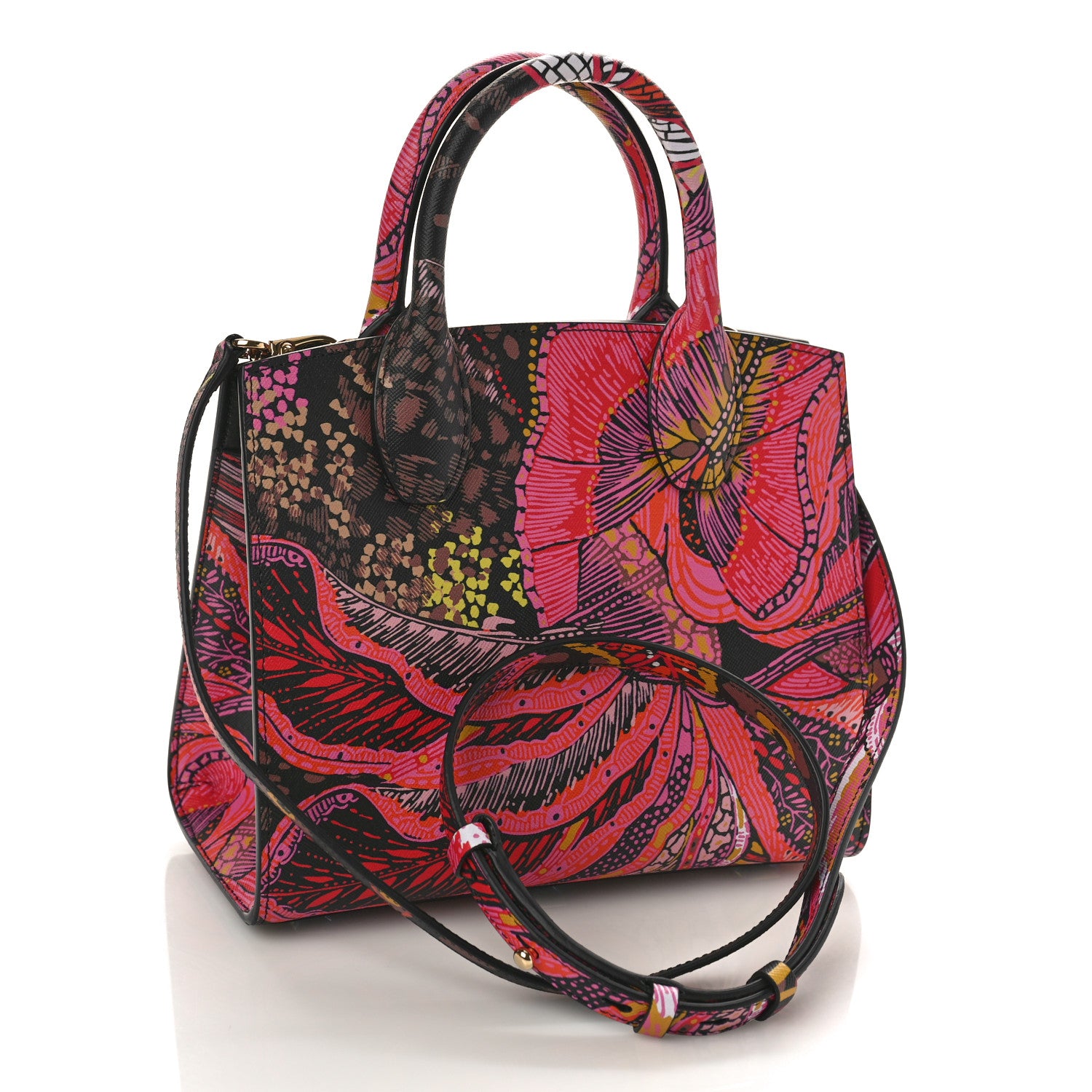Salvatore Ferragamo Calfskin Batik Print Small The Studio Bag Multicolor 3 of 8