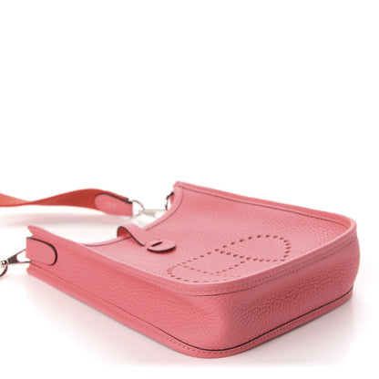 Hermes Taurillon Clemence Amazone Evelyne TPM Rose Azalee Rouge Pivoine 4 of 11