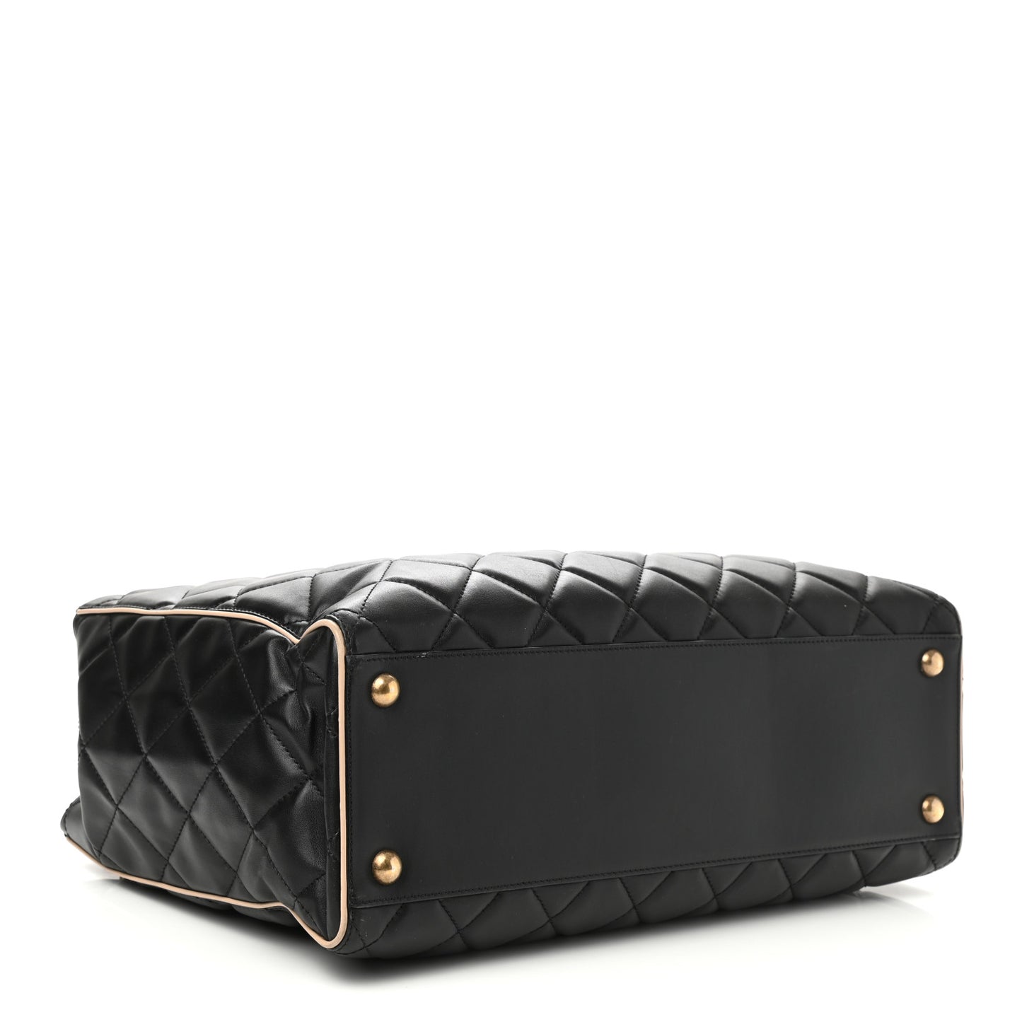 Lambskin Portobello Tote Black Beige