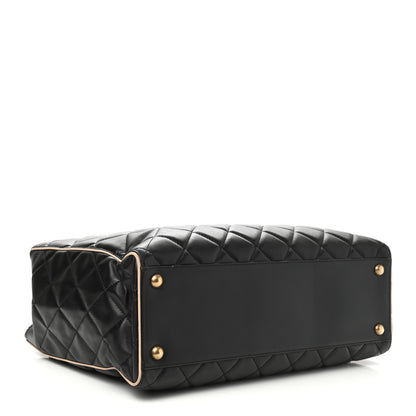 Chanel Lambskin Portobello Tote Black Beige 4 of 10