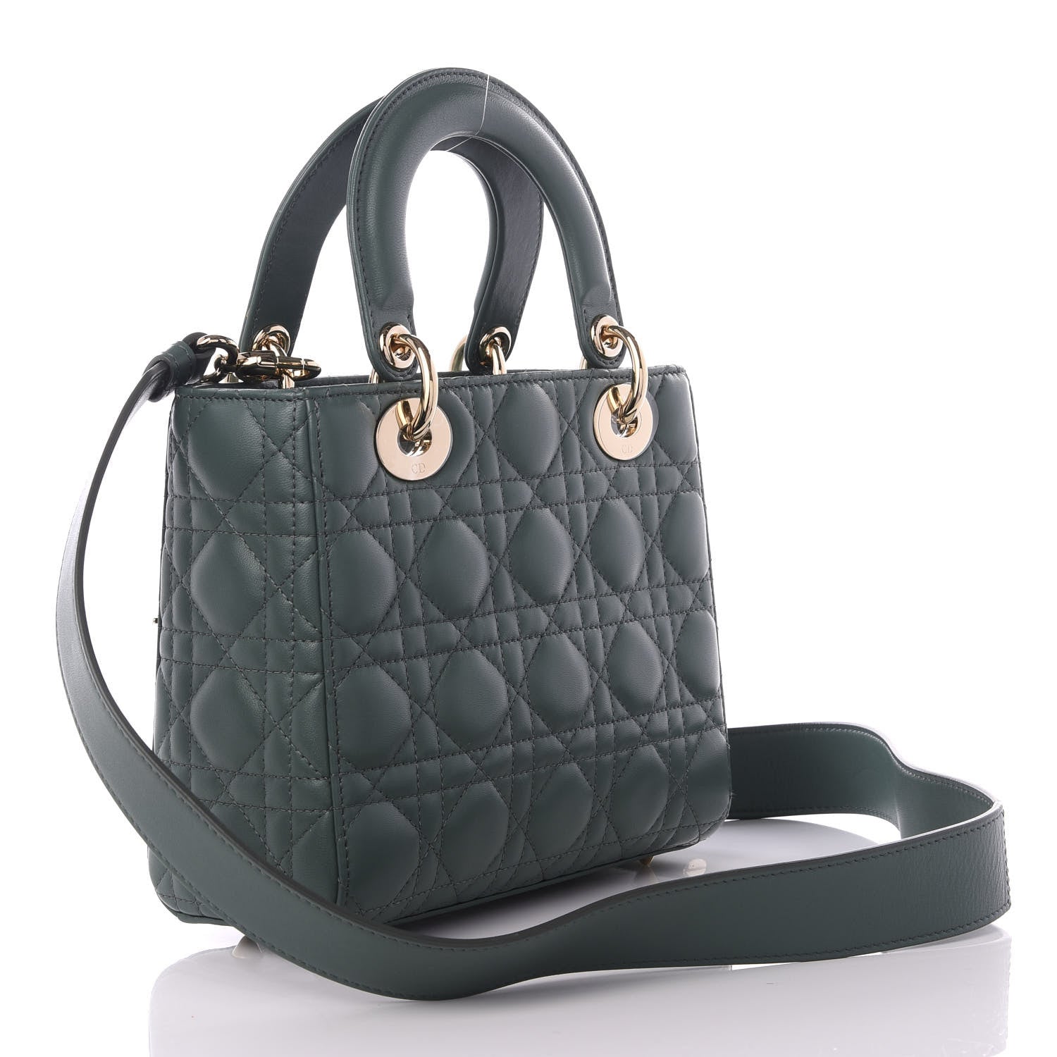 Christian Dior Lambskin Cannage Small My ABCDior Lady Dior Green 2 of 8