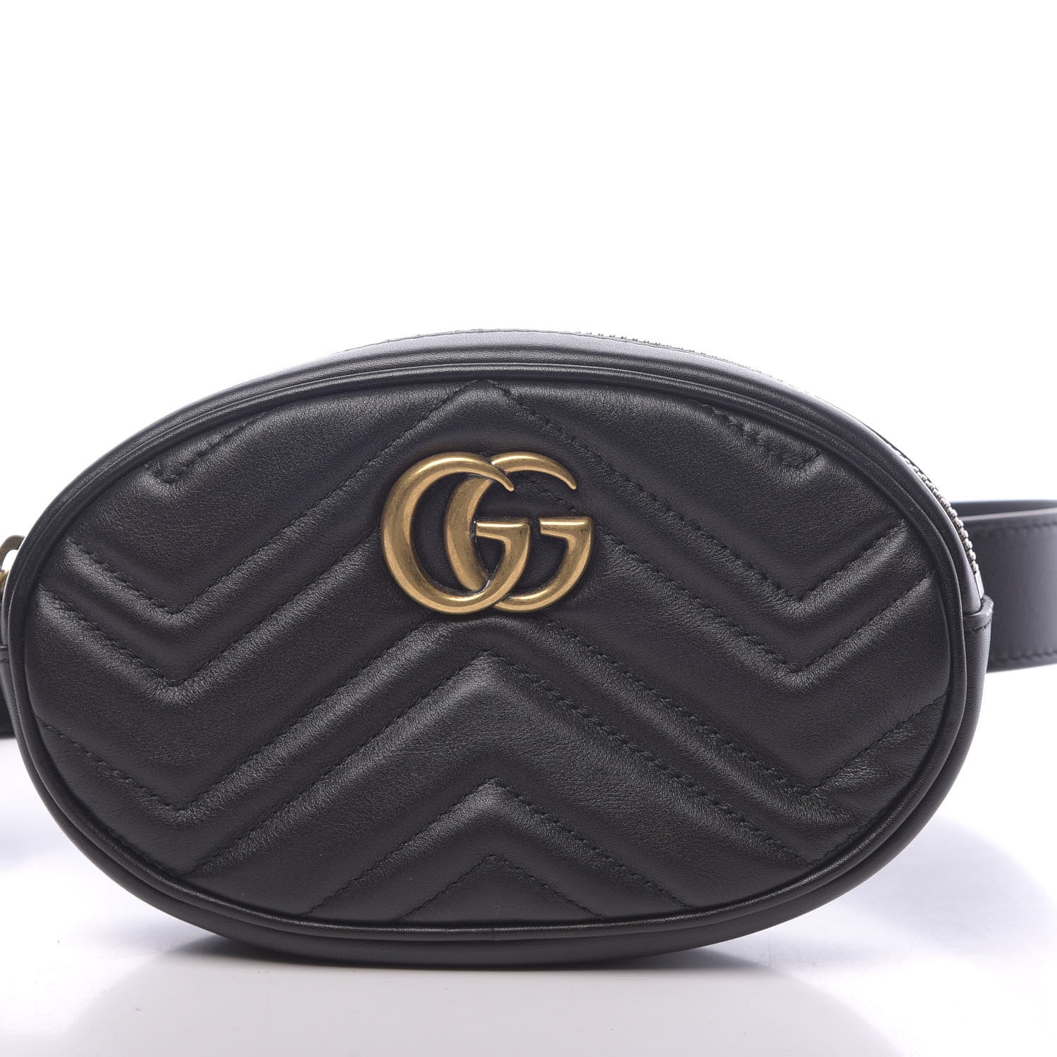 Gucci Calfskin Matelasse GG Marmont Belt Bag 95 38 Black 11 of 11