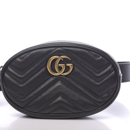 Gucci Calfskin Matelasse GG Marmont Belt Bag 95 38 Black 11 of 11