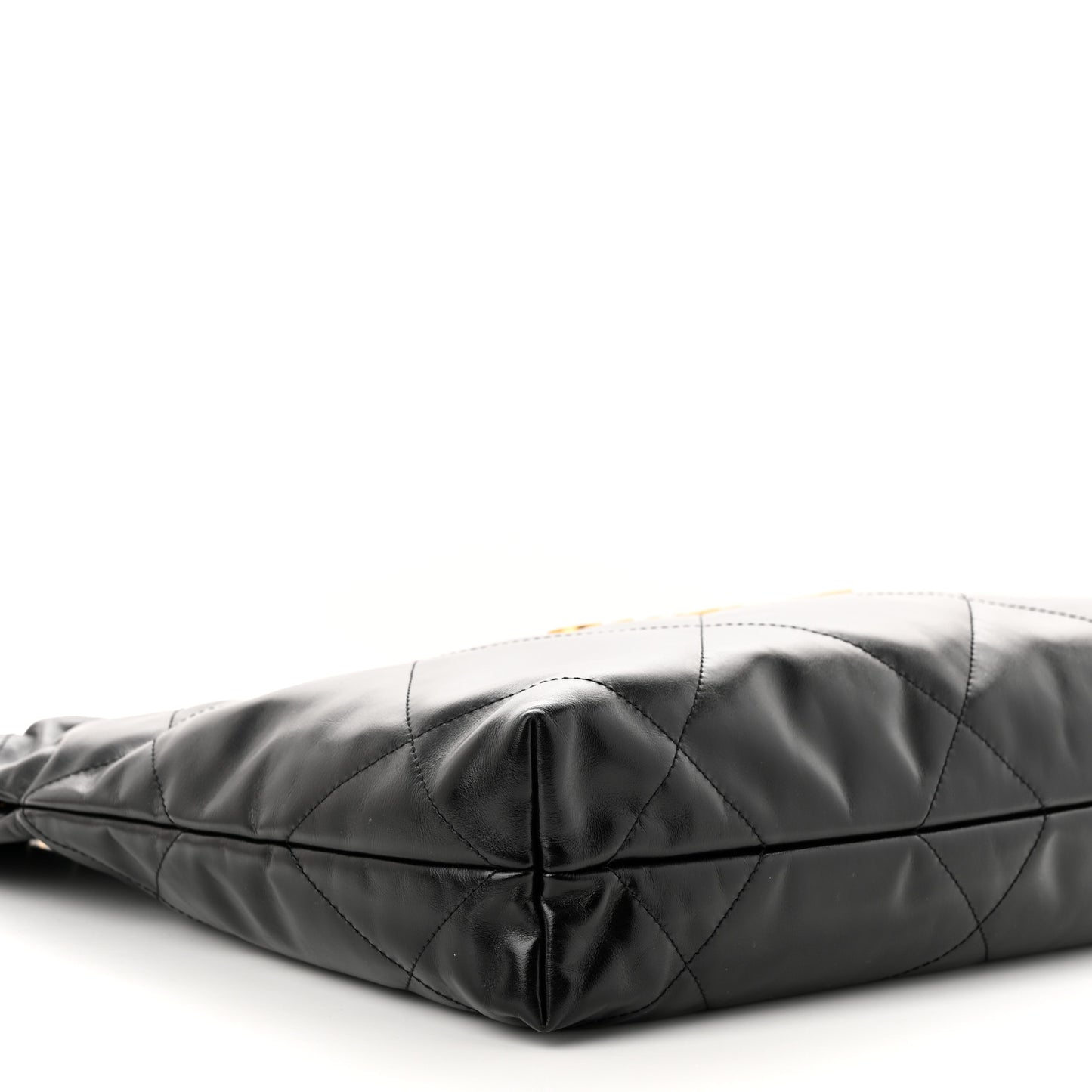 Shiny Calfskin Quilted Small Chanel 22 Black