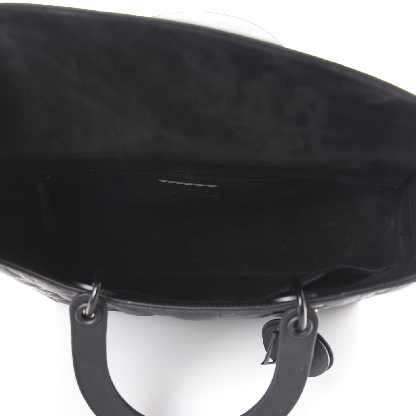 Ultra Matte Calfskin Cannage Large Lady Dior Black