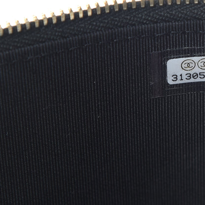 Chanel Lambskin Camellia Embossed Small Vanity Case With Chain Black 7 of 12