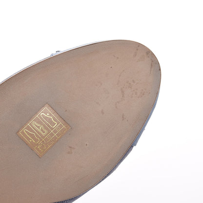 Chanel Satin Denim Goatskin CC Cap Toe Ballerina Flats 37.5 Blue 8 of 9