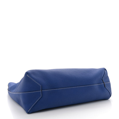Hermes Taurillon Clemence Double Sens 36 Reversible Tote Graphite Bleu Electrique 6 of 16