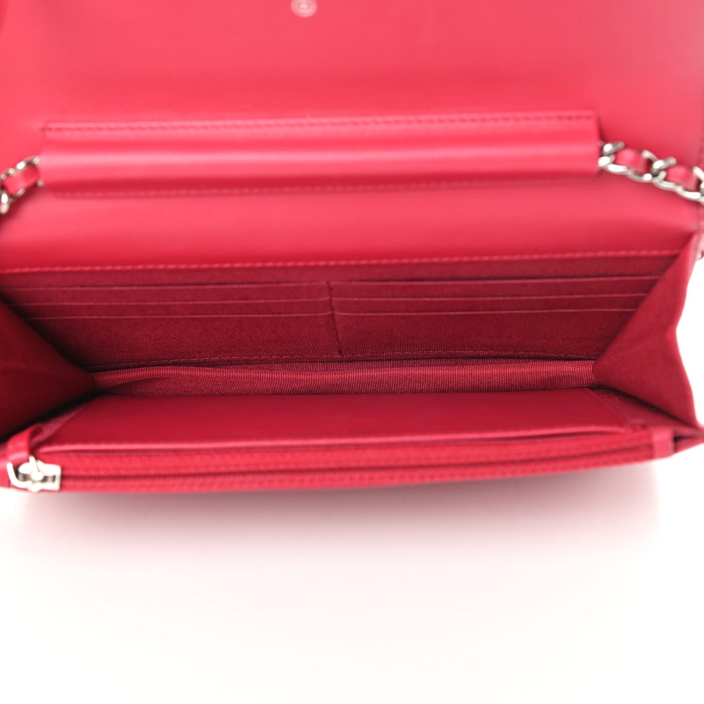 Patent Calfskin Quilted Boy Wallet On Chain WOC Pink