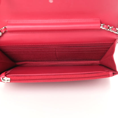 Chanel Patent Calfskin Quilted Boy Wallet On Chain WOC Pink 5 of 12