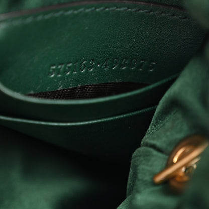 Gucci Velvet Matelasse Mini GG Marmont 2.0 Bucket Bag Dark Green 7 of 10