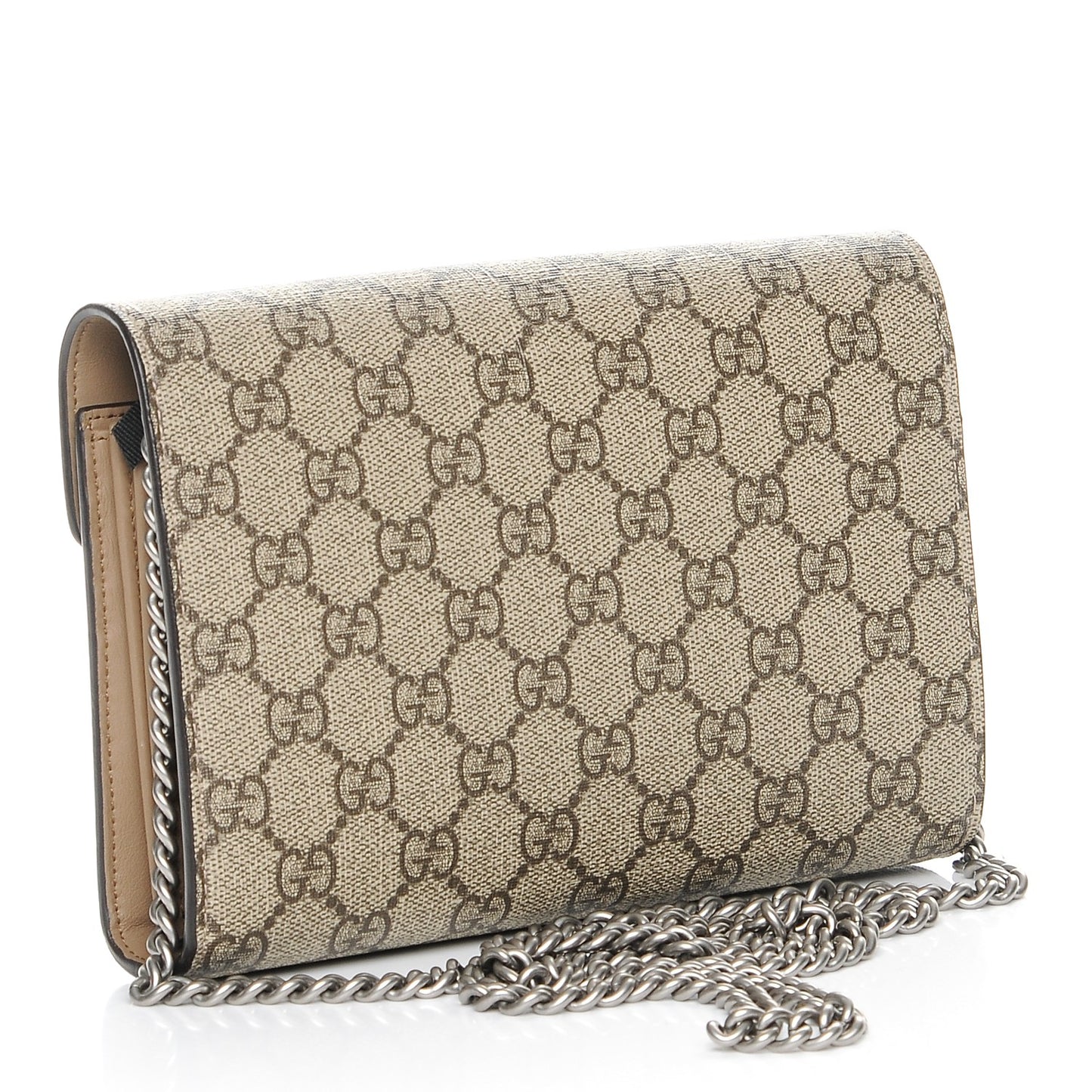 GG Supreme Monogram Mini Dionysus Chain Wallet Beige Taupe