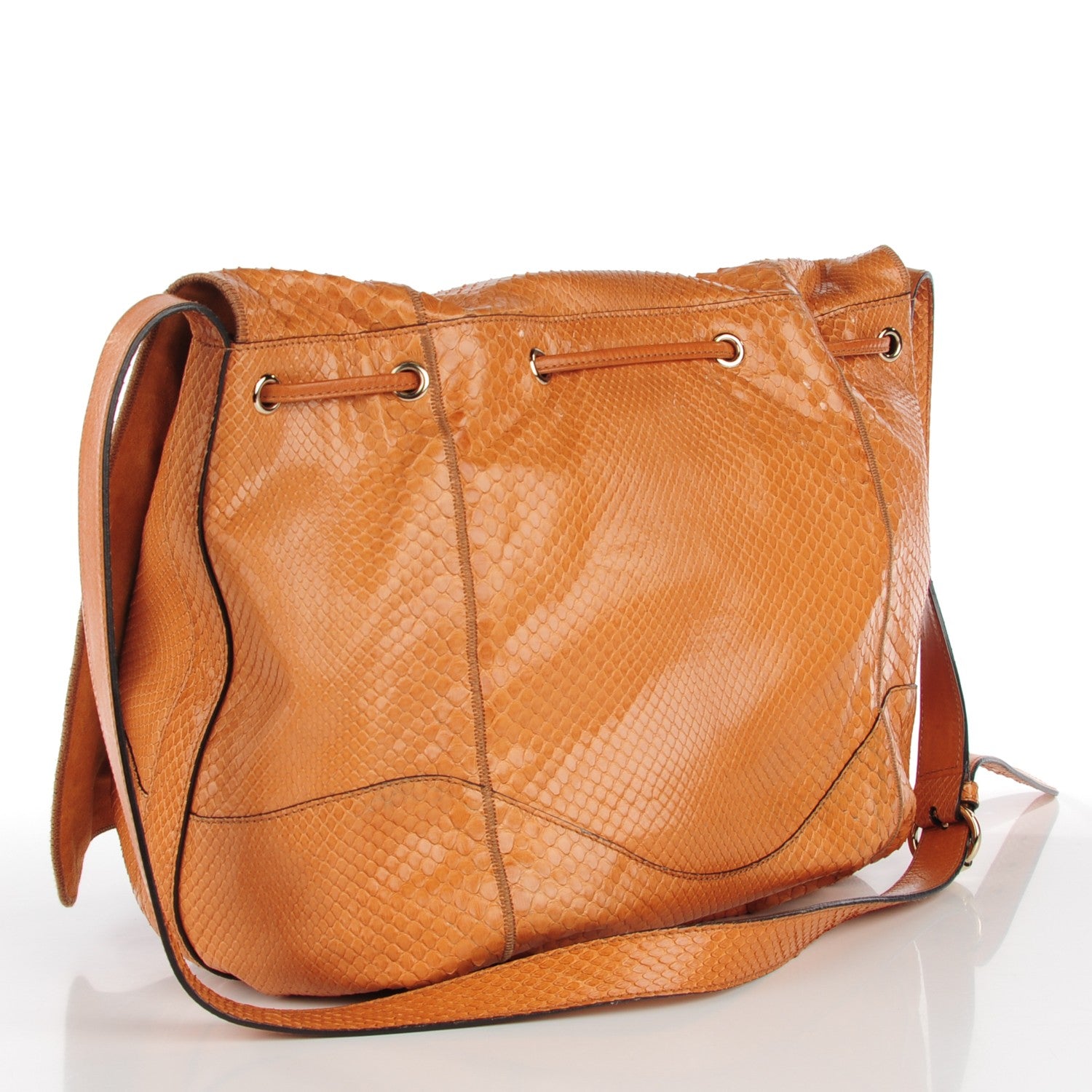 Gucci Python Tattoo Heart Tribeca Messenger Bag Tan 3 of 7