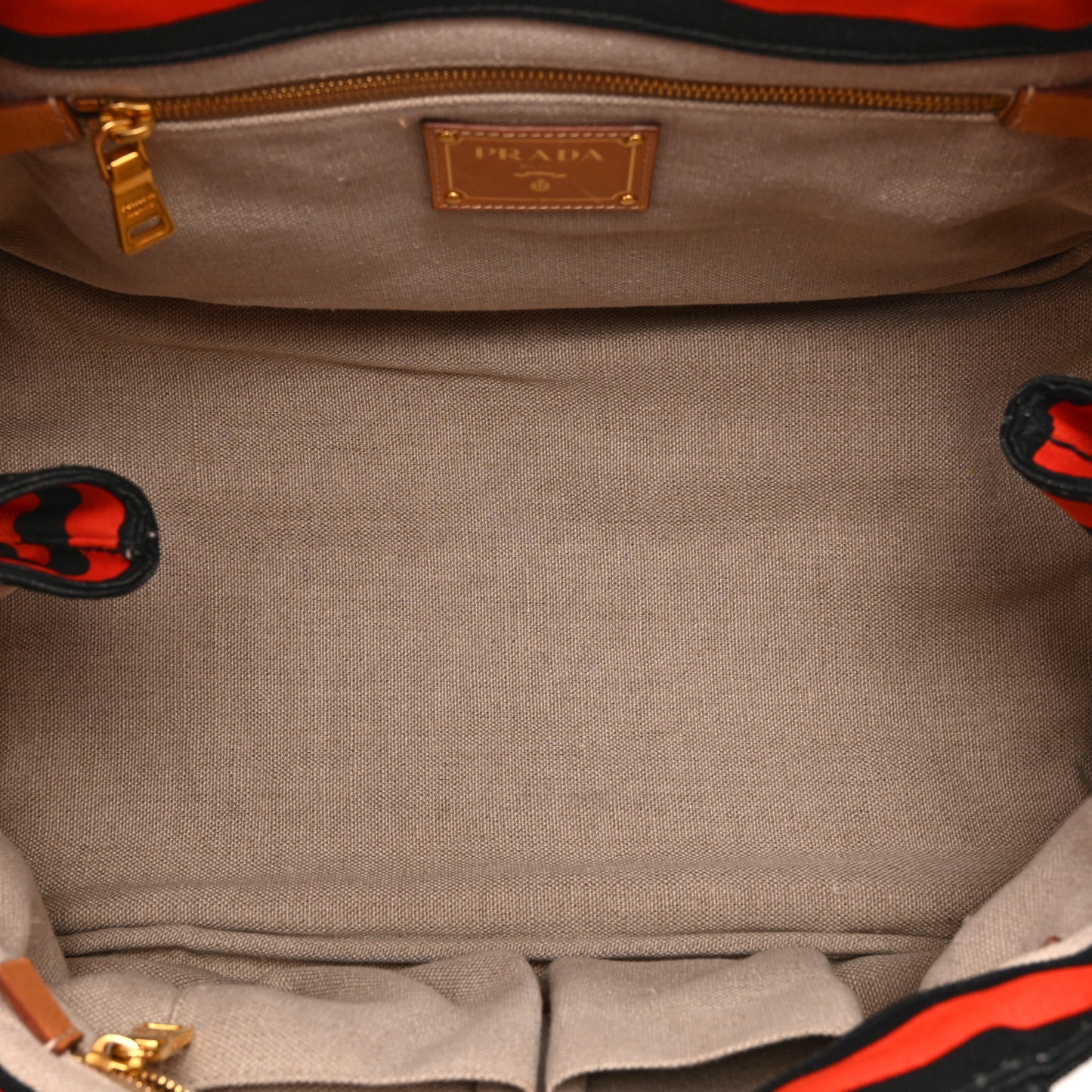 Canapa Striped Tote Arancio