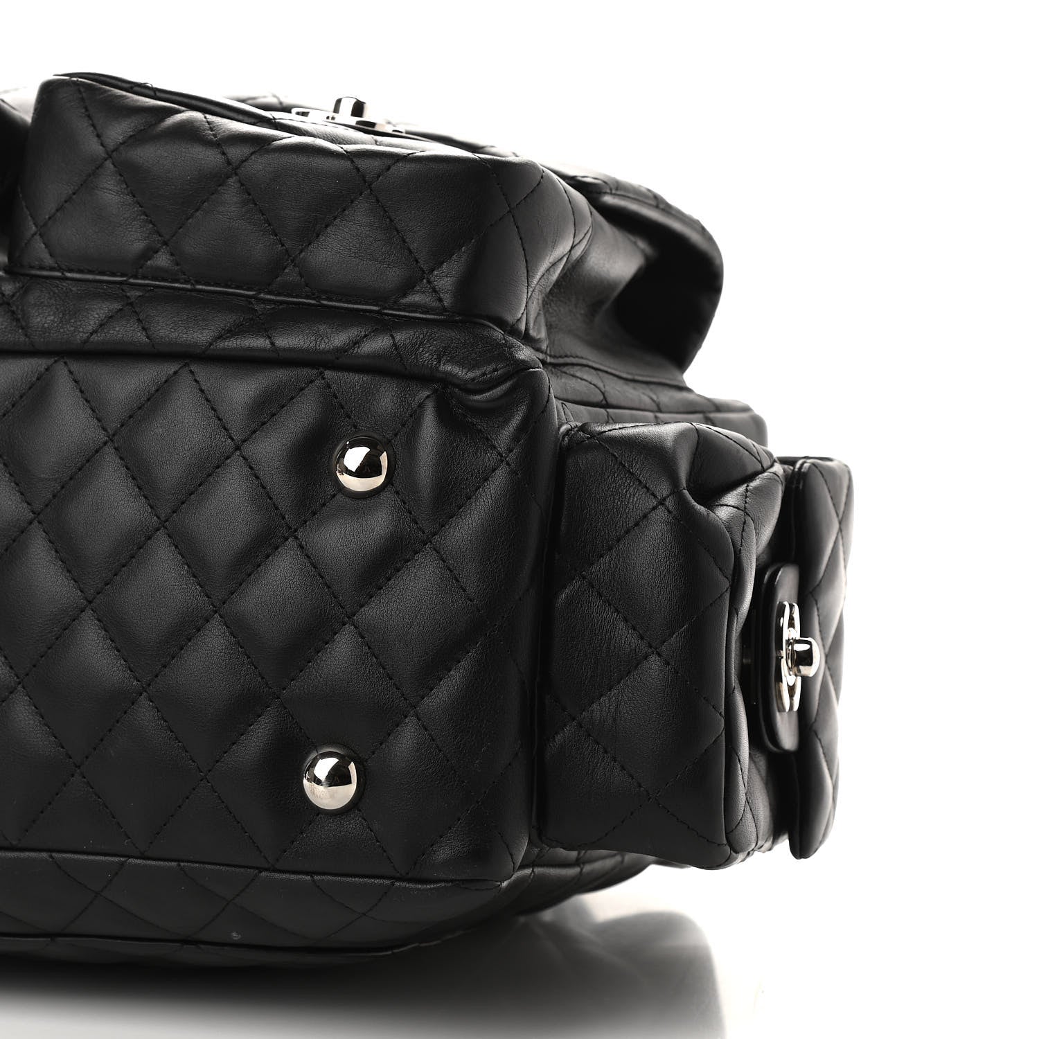 Chanel Calfskin Quilted Large Cambon Multipocket Reporter Black White 9 of 9