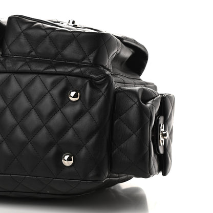 Chanel Calfskin Quilted Large Cambon Multipocket Reporter Black White 9 of 9