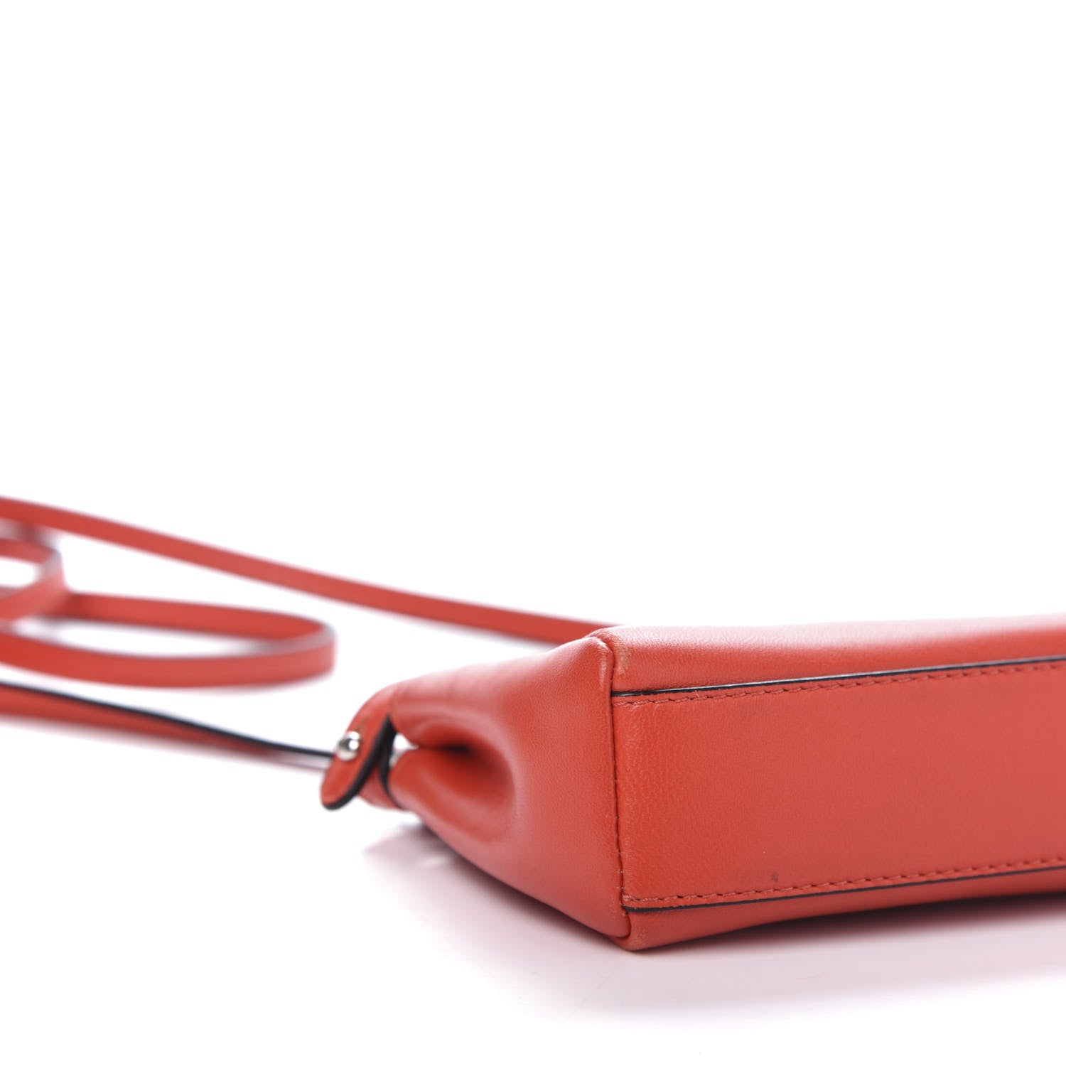 Fendi Shiny Nappa Micro Peekaboo Iconic Satchel Rosso Pimento 7 of 13