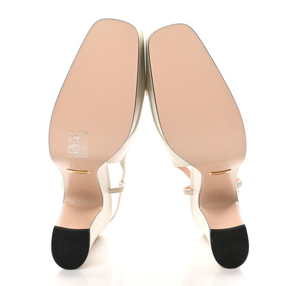 Gucci Nappa Horsebit Platform 35/120mm Slingback Pumps 40.5 New Mystic White 5 of 7