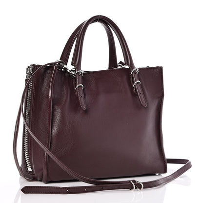 Balenciaga Calfskin Papier Mini A4 Zip Around Tote Rouge Aubergine 4 of 8