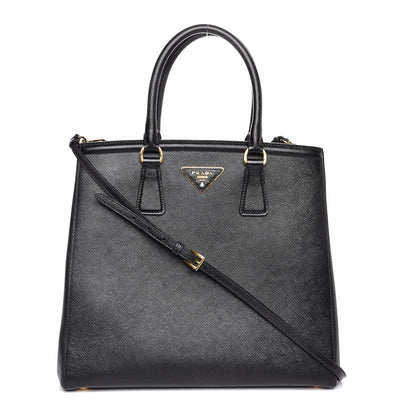 Prada Saffiano Lux Small Parabole Tote Black 1 of 8