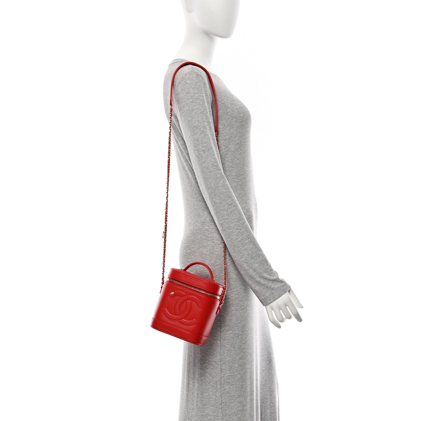 Lambskin Timeless Vanity Cosmetic Case Red