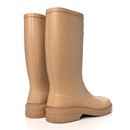 Chanel Caoutchouk CC High Boots 38 Beige 4 of 9