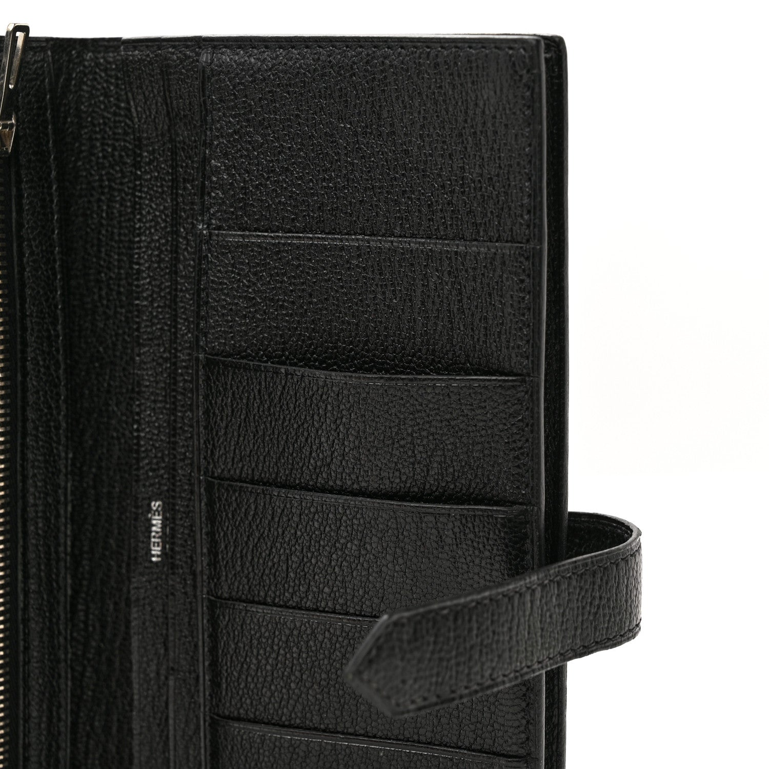 Hermes Chevre Mysore Bearn Gusset Wallet Black 9 of 11