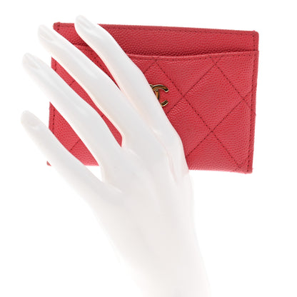 Chanel Caviar Quilted Card Holder Dark Pink 2 of 10