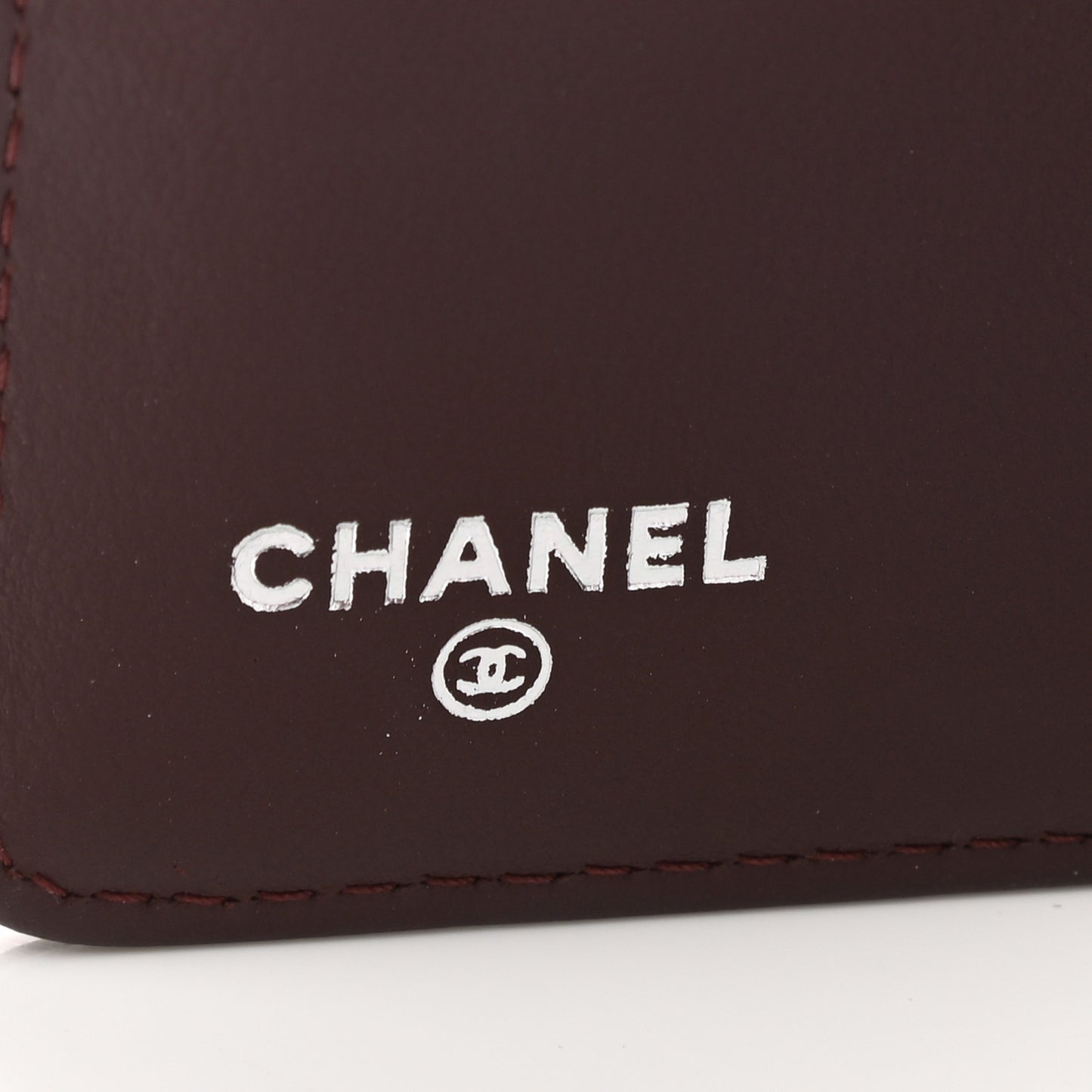 Lambskin Quilted Boy Zipped Pocket Wallet Burgundy