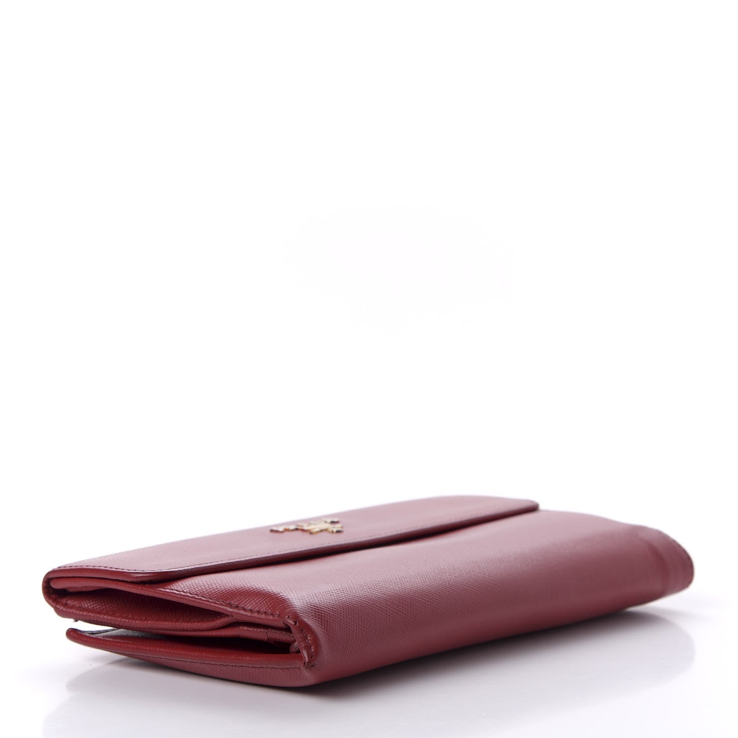 Prada Saffiano Metal Continental Flap Wallet Fuoco 4 of 7