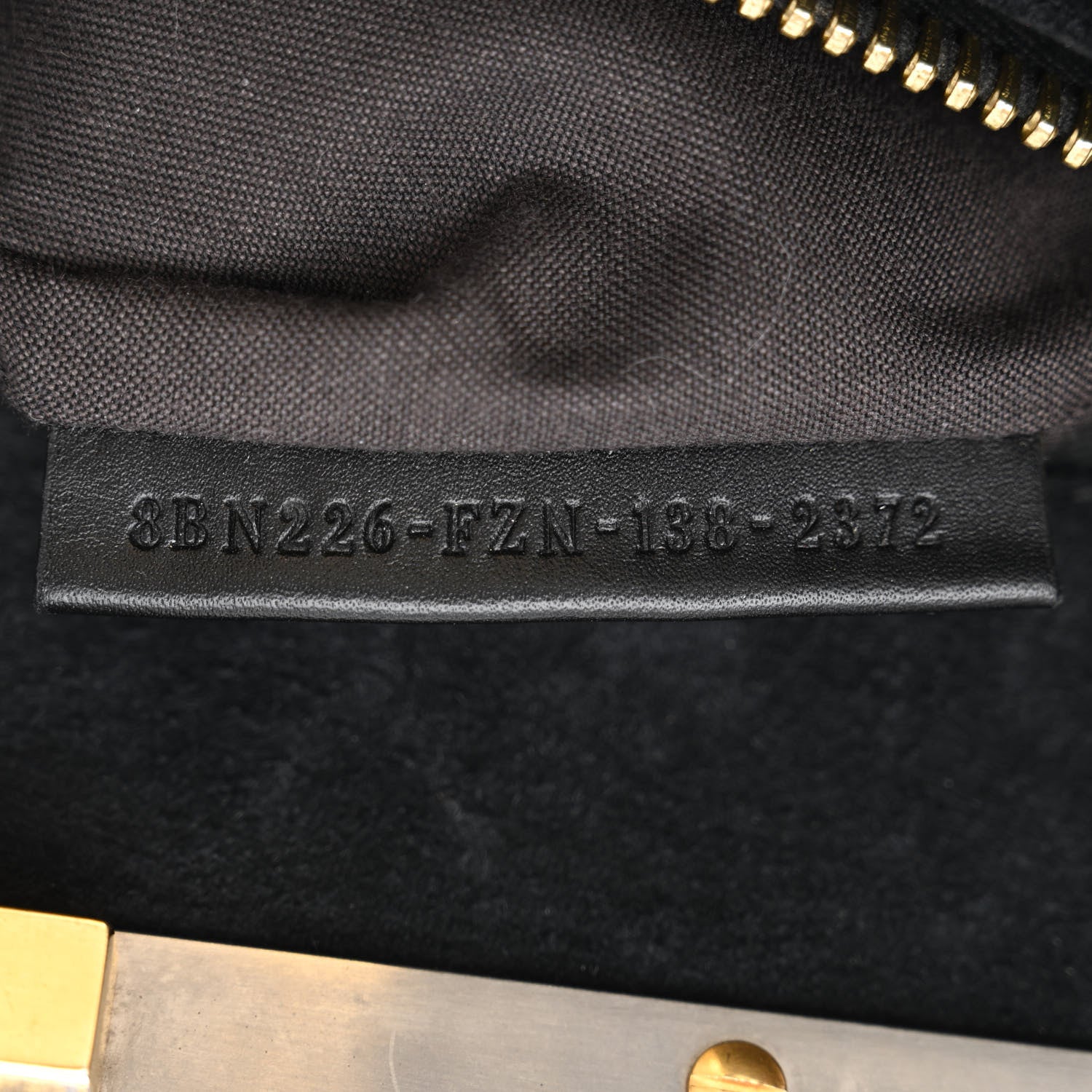 Fendi Vitello Suede Medium Peekaboo Iconic Satchel Black 8 of 11